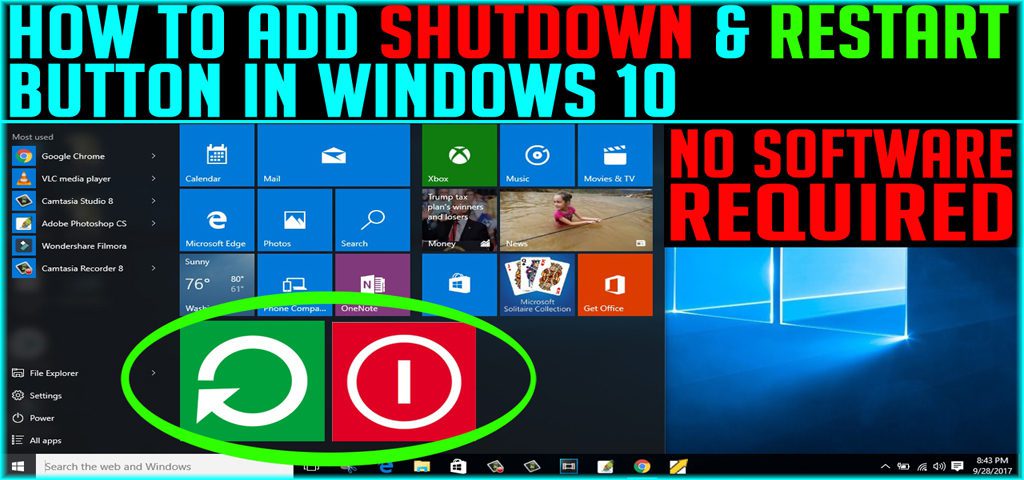 shutdown button for windows 10