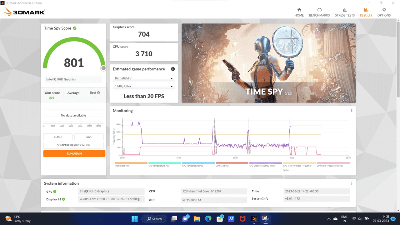 Asus vivobook 15 3D Mark test