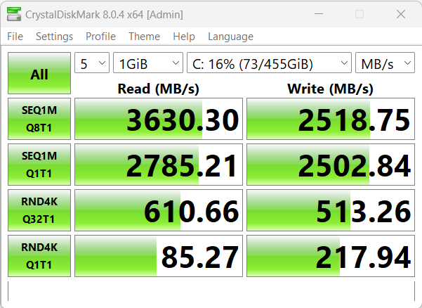 msi gf63 thin rtx 3050 crystal disk mark