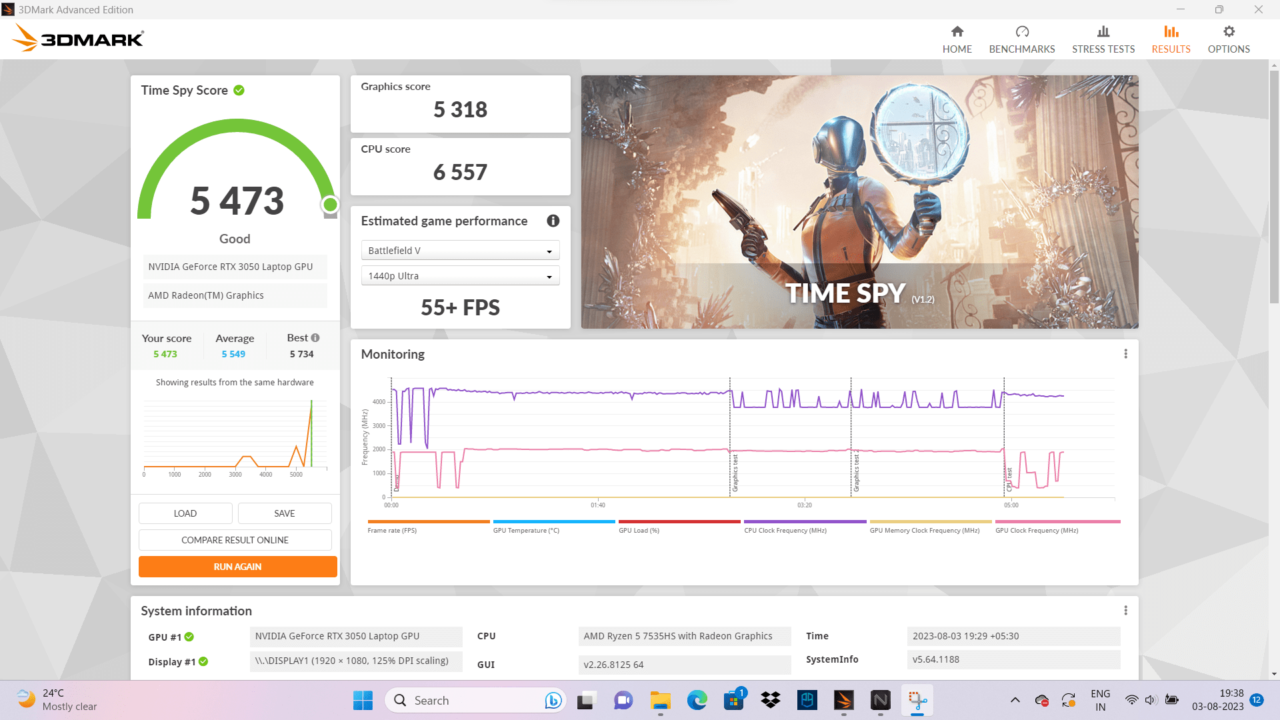 Acer Nitro 5 3D Mark Test