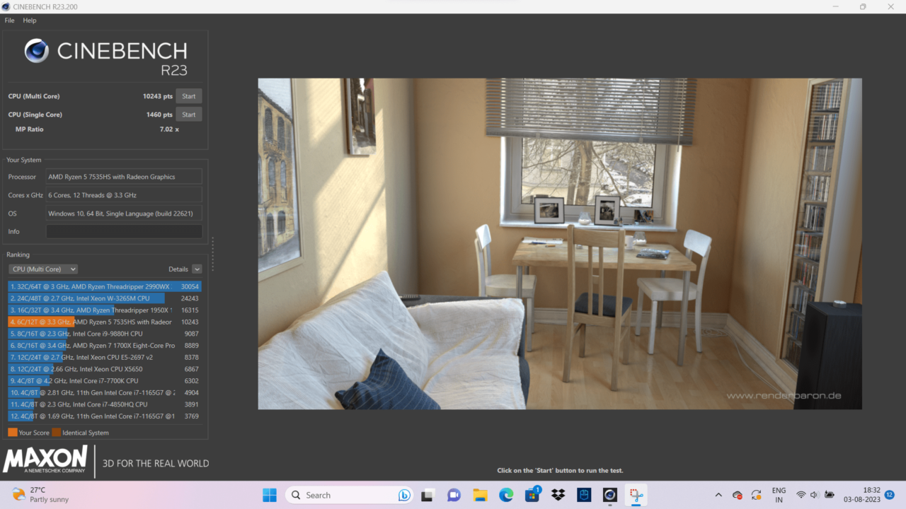 Acer Nitro 5 Cinebench Test