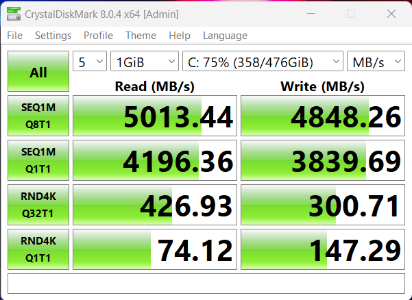 Acer Nitro 5 Crystaldisk Test