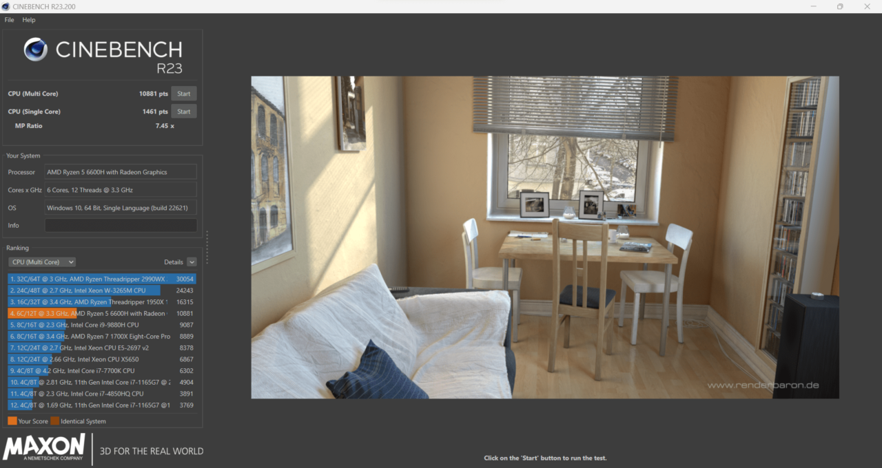 Lenovo Ideapad Gaming 3 Ryzen 5 6600H RTX 3050 benchmark