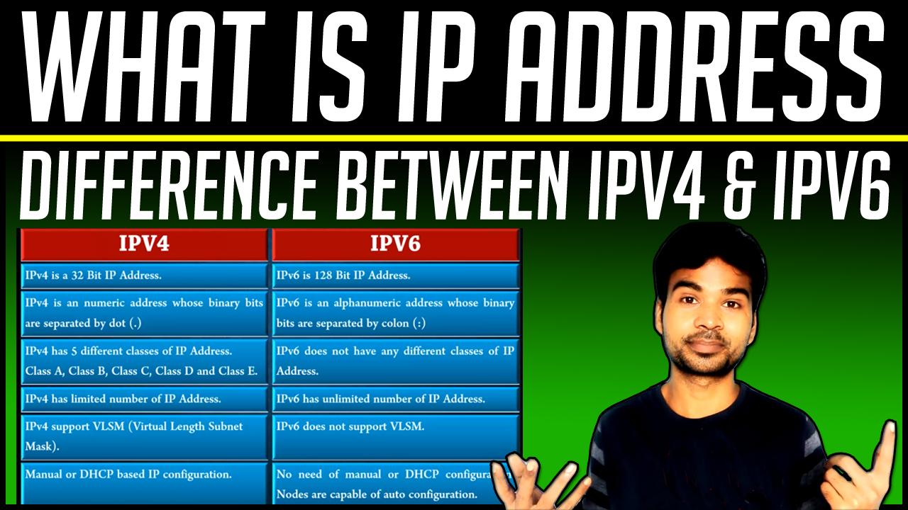 difference between ipv4 and ipv6 in tabular form
