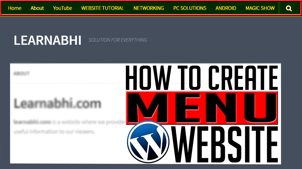 wordpress menu tutorial