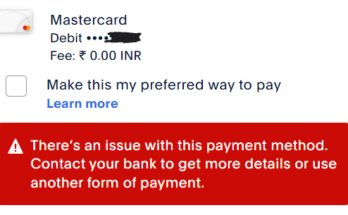 There’s an issue with this payment method paypal